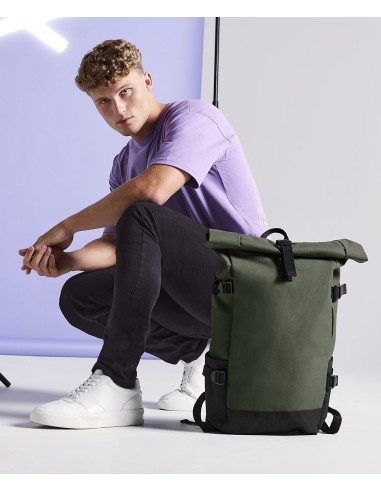 B-BG858-Block Roll-Top Backpack